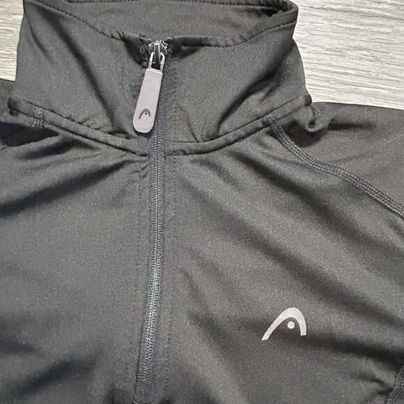 Head Pullover Size Small Rebel Quarter Zip Midlayer Black Thumb Holes Activewear - Picture 3 of 8
